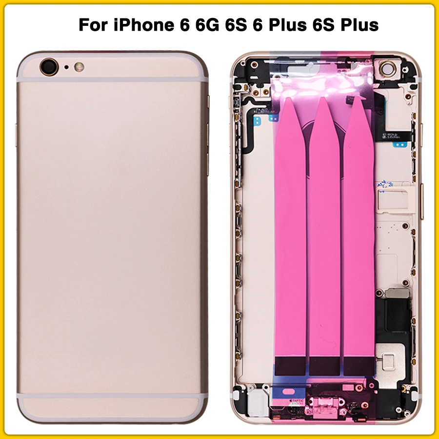 Чехол с полным корпусом для iPhone 6, 6G, 6 S, 6 Plus, 6S Plus, задняя крышка для батареи, задняя крышка для аккумулятора, средняя рамка, рамка, шасси с гибким кабелем