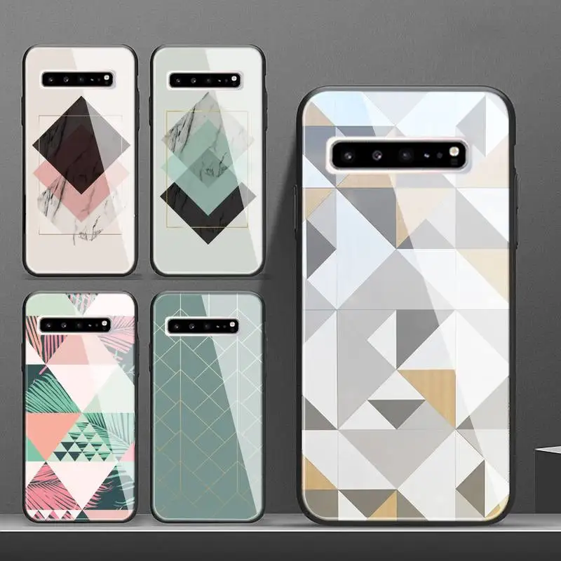 Простой artsy треугольный квадратный чехол для телефона роскошное стекло Samsung S10 S20