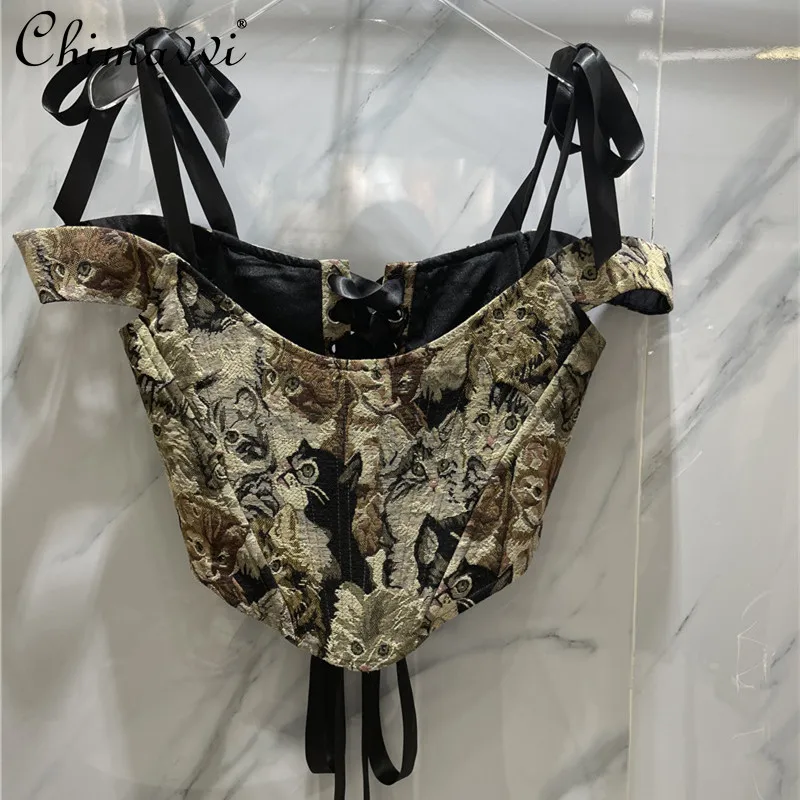 Женский топ на бретельках с открытыми плечами летний короткий без рукавов