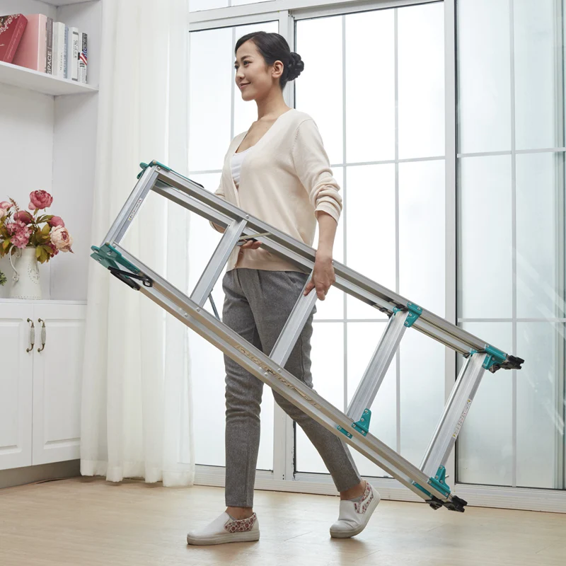 

Hasegawa step ladder telescopic thickened pratical straight ladder aluminum alloy portable multifunctional Retractable height