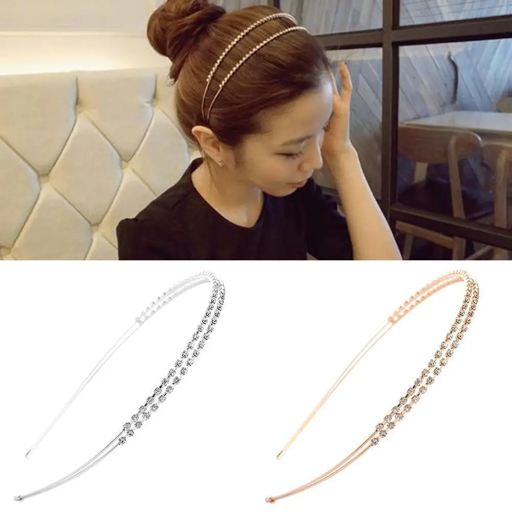 

Повязка на голову Стразы с блестками в стиле ретро, двухслойная повязка на голову, аксессуары для волос, блестящая повязка на голову, аксесс...