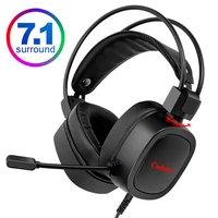 new cosbary gaming headset with microphone for pc computer 50mm speaker 7 1 surround sound headphones wired colorful led light