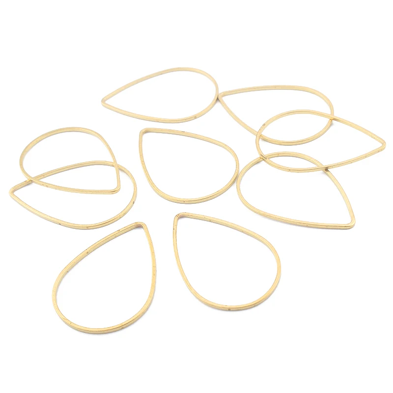 50pcs Geometric Frame Water Drop Pendant Raw Brass Charms Hollow Earrings Connectors DIY Jewelry Findings Accessories | Украшения и