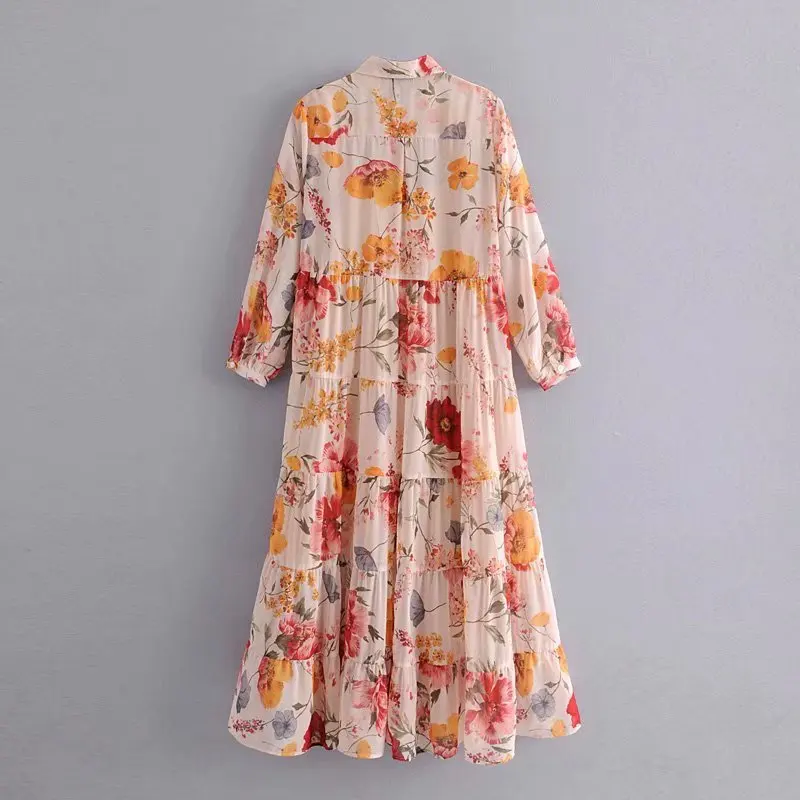 2019 новое осенне-летнее платье с цветочным принтом из двух частей вечернее в стиле
