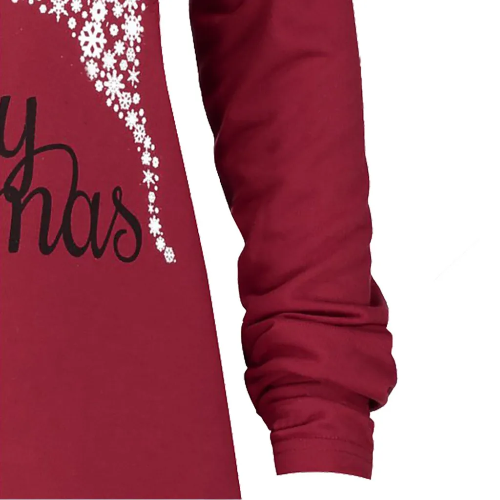 Буквенный принт с рождественским лосем длинным рукавом неровный подол свитшоты