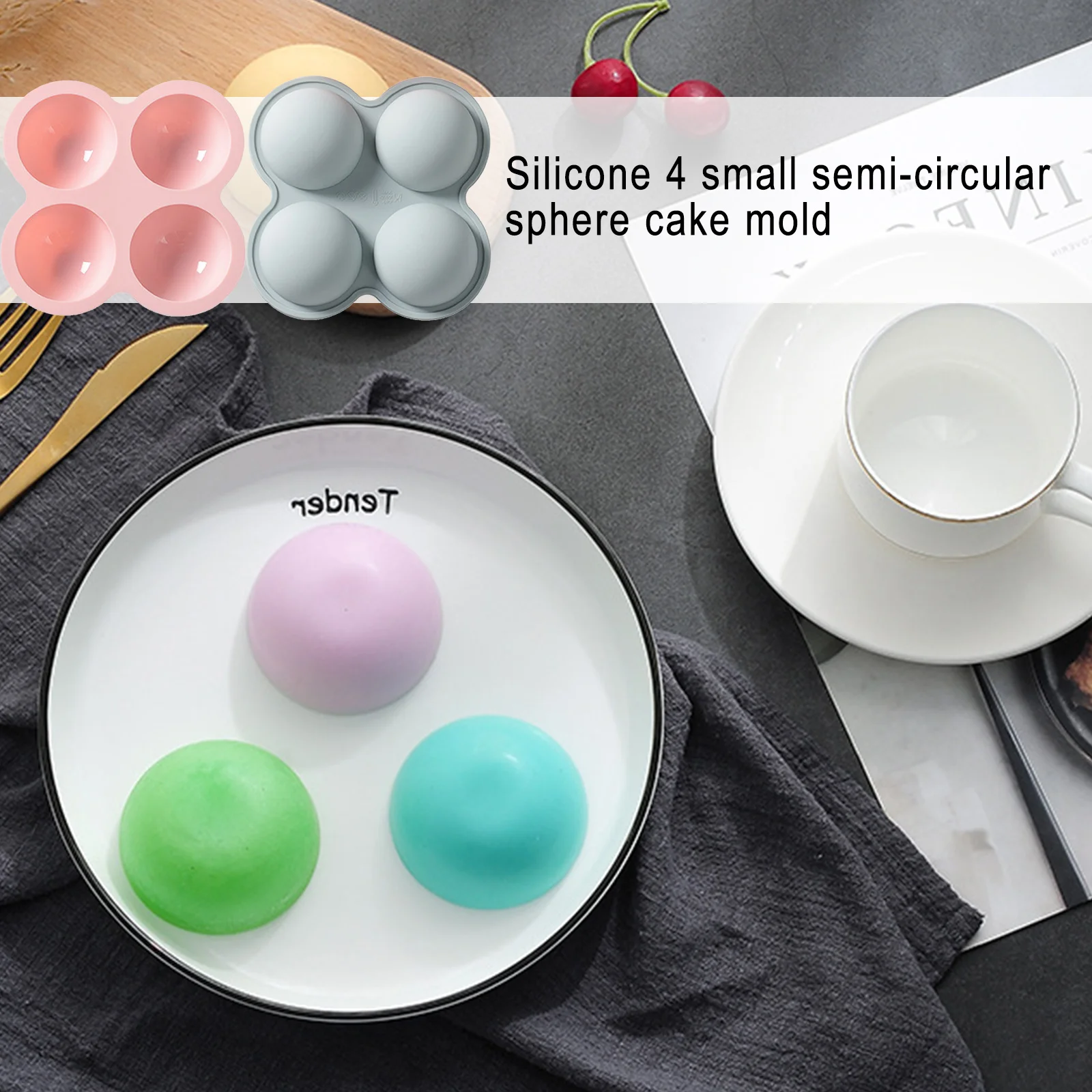 

4 Cavity 3D Silicone Soap Mold Round Shape Molds For Soap Making DIY Handmade Cupcake Chocolate Jelly Form Moulds Baking Tool