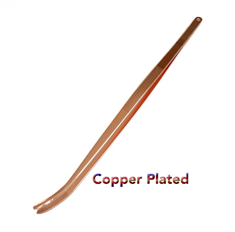 Copper Plated 30 см нержавеющая сталь гарнир щипцы Кухня морская еда и бар Пинцет еда щипцы инструмент бар аксессуары бармен пинцет - Цвет: Copper Plated