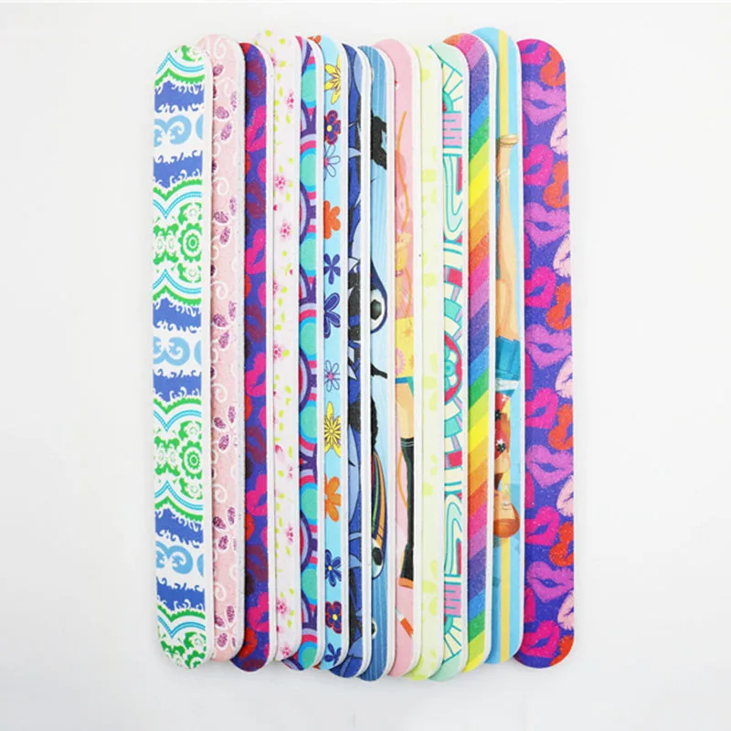 10 шт./набор двусторонние пилки для ногтей с рисунком|Пилки и буферы| |