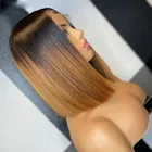 Парик Омбре блонд шелковистый прямой на шнуровке спереди синтетический парик для женщин с детскими волосами предварительно выщипанный термостойкий косплей парик