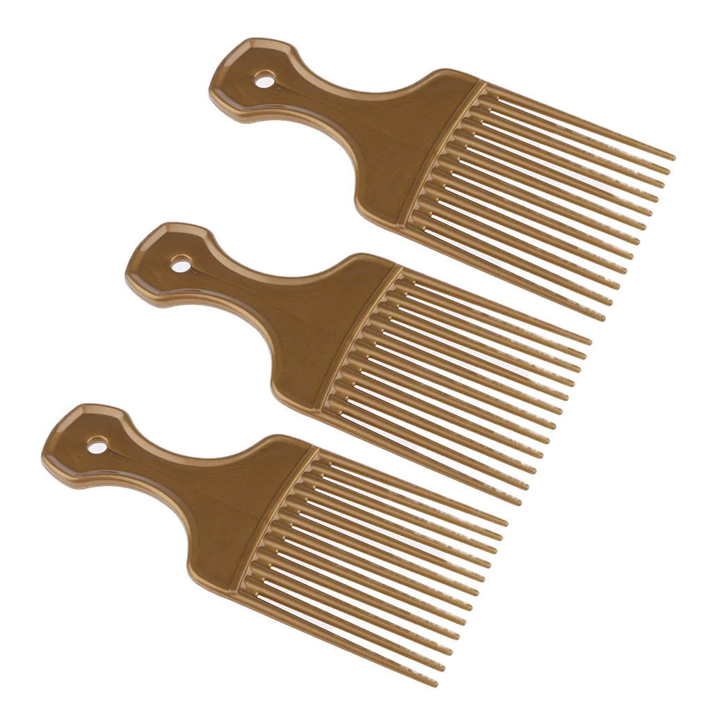 

Detangle Plastic Lift Hair Pick Comb Wig Braid Hair Afro Hairdressing (3 Pack)