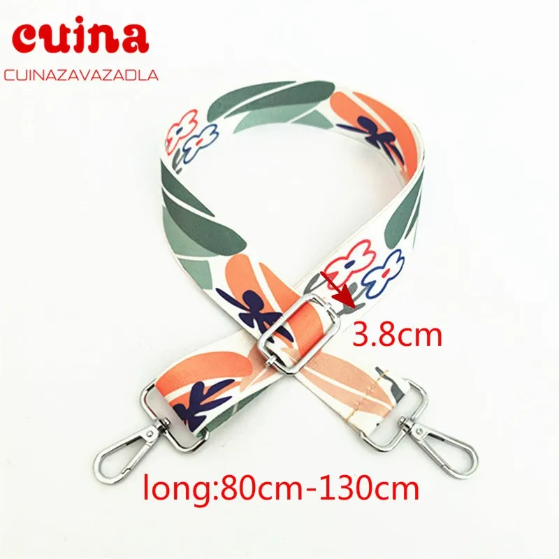 

New Fashion Rainbow Belt Bag Straps Nylon Flower Women Shoulder Strap Adjustable Wide Strap Parts For Bag Accessories Handle