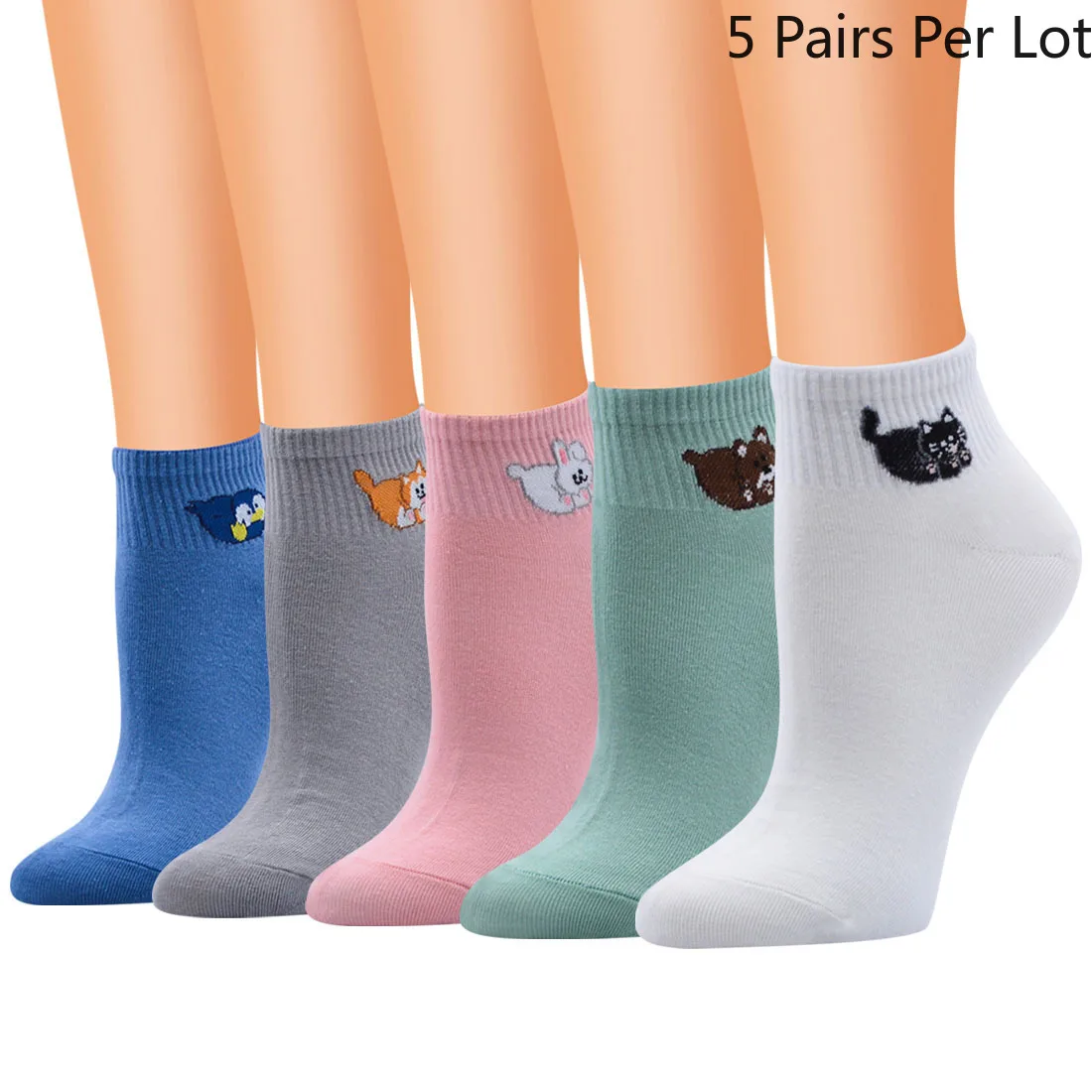 

New Women's Cotton Breathable Deodorant & Sweat Absorbent Sports Socks Fashionable Students Low Tube Socks Solid Color