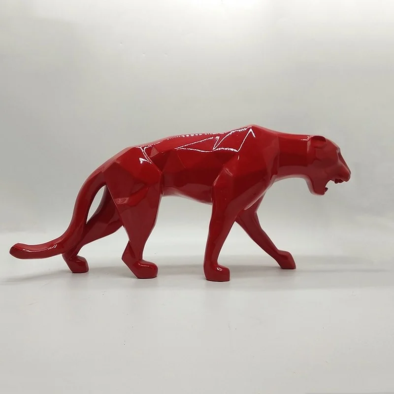 

Wholesale Home Decor Modern Interior Decoration Figurines Resin Geometric Leopard Statues