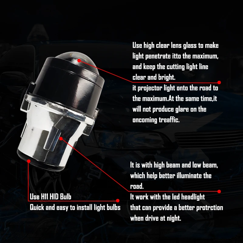 Автостайлинг металлический 2 5 дюйма Биксеноновые HID противотумансветильник ры