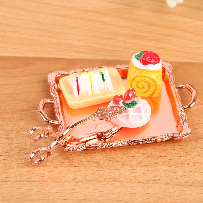 1 шт. 1:12 миниатюрный поднос для кукольного домика набор с клипсой модель пакет