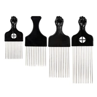 stainless steel afro pick comb handmade for thick wet and curly hair for african american men and women