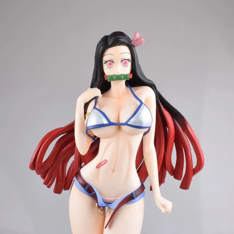 

High Quality Anime Demon Slayer Swimsuit Grown Kamado Nezuko Action Figure Collection Toy Decoration 34CM model