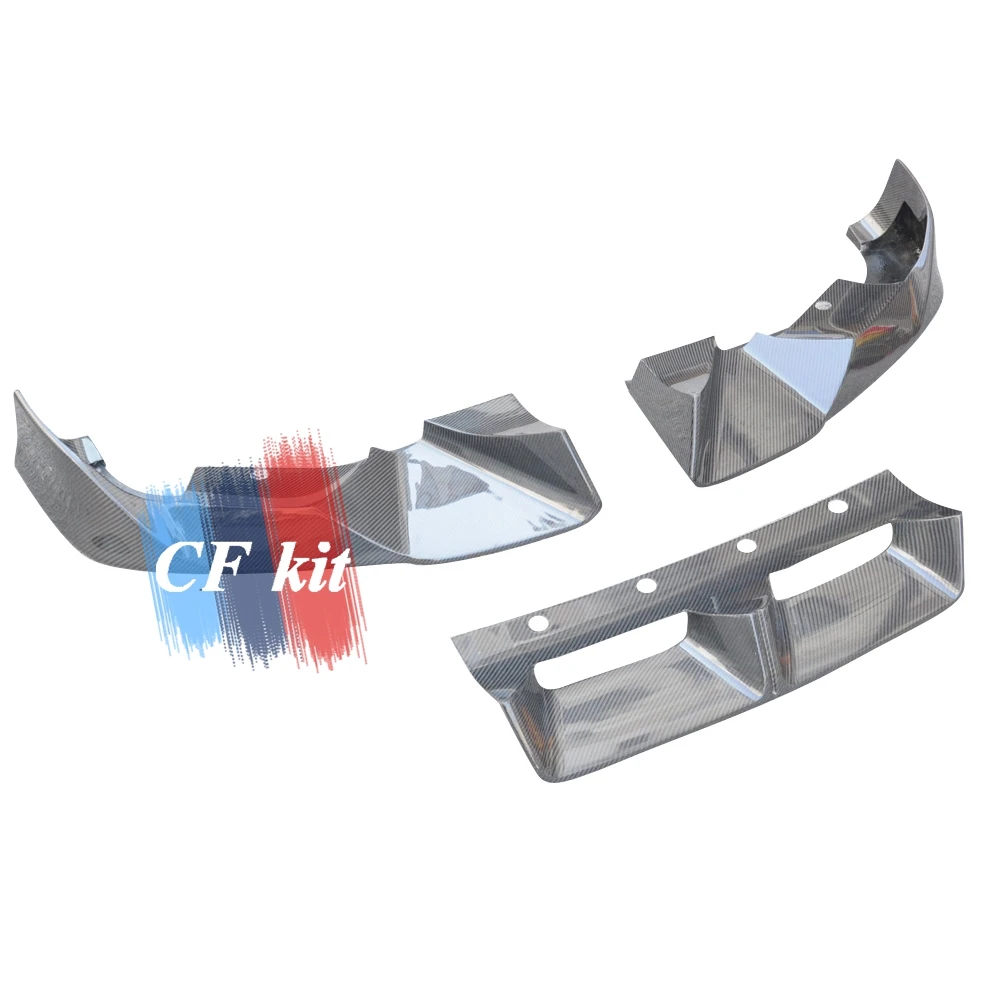 3 шт. OTD Стиль Настоящее углеродное волокно передний подбородок губы спойлер
