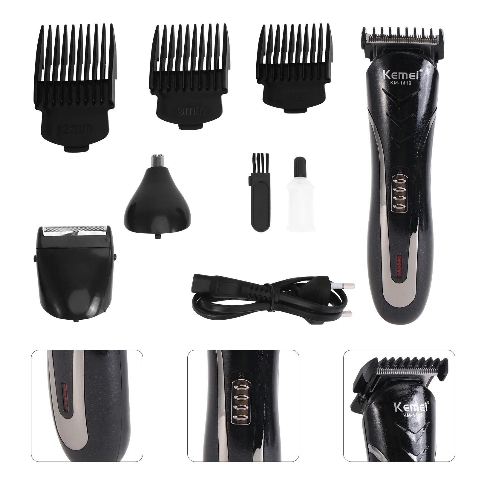 

Multi-function Hair Shaving Device Rechargeable Nose Hair Clippers Washable Razor for Man (Plug)