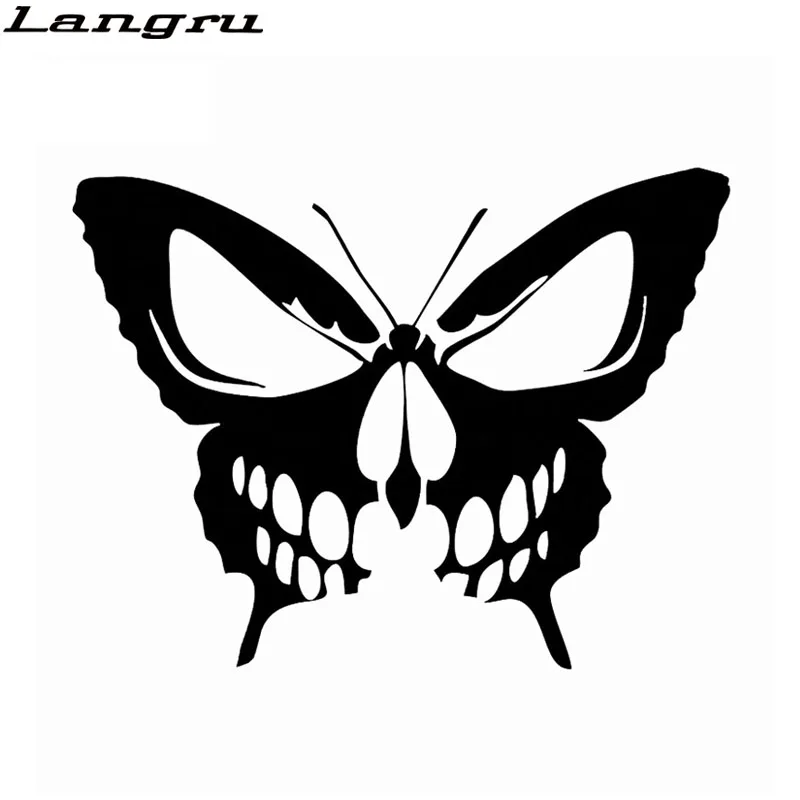 Langru 14 5 см * 11 1 Бабочка череп виниловая наклейка автомобиль мотоцикл стикер
