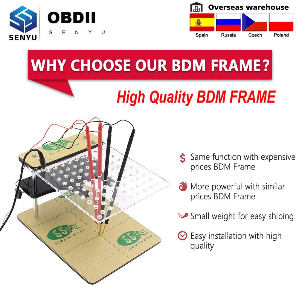 Светодиодный рамка фонового режима отладки BDM стол FGTECH V54 BDM100 22 шт. адаптер зонд