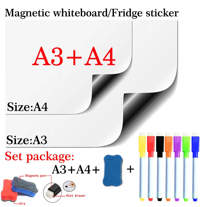 A3 + A4 комплект посылка магнитно маркерная доска мягкая дом офис кухня магнит
