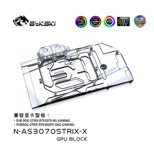 Водяной блок Bykski GPU для ASUS ROG STRIX RTX 30703060TI, графическая карта, полное покрытие, медная фотография