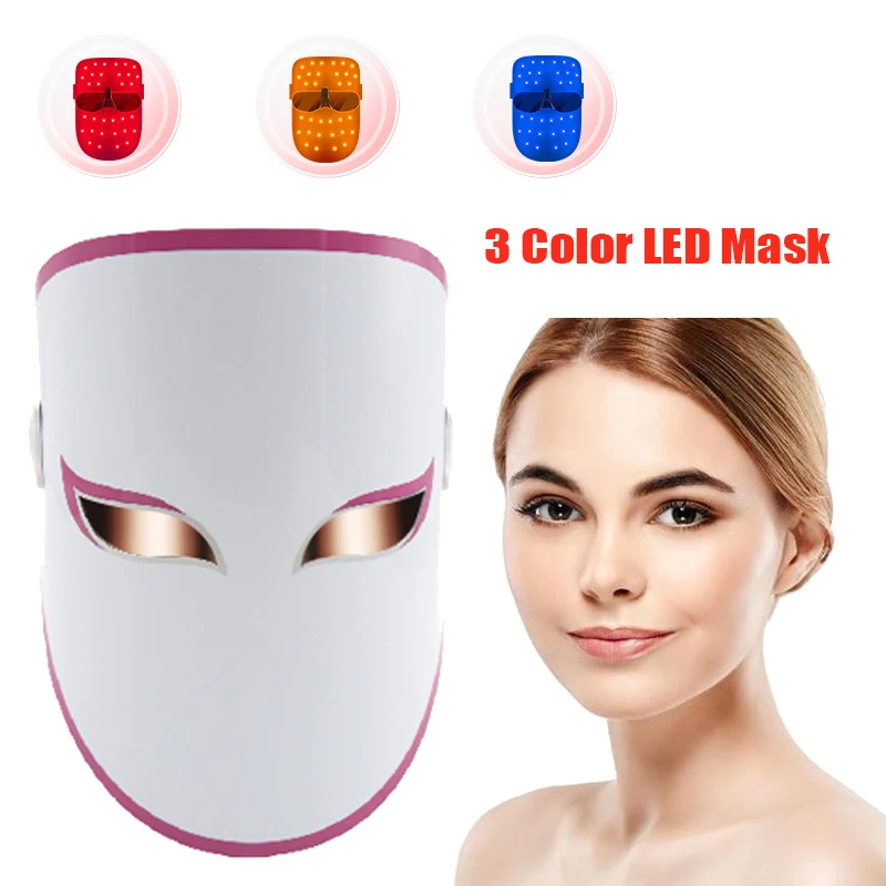 Светодиодная маска для лица женщин уход за лицом Новый светильник 3 цвета
