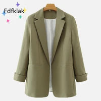 fdfklak new ladies blazer long sleeve suits solid color office lady suit coat 2021 fashion women basic coats autumn veste femme