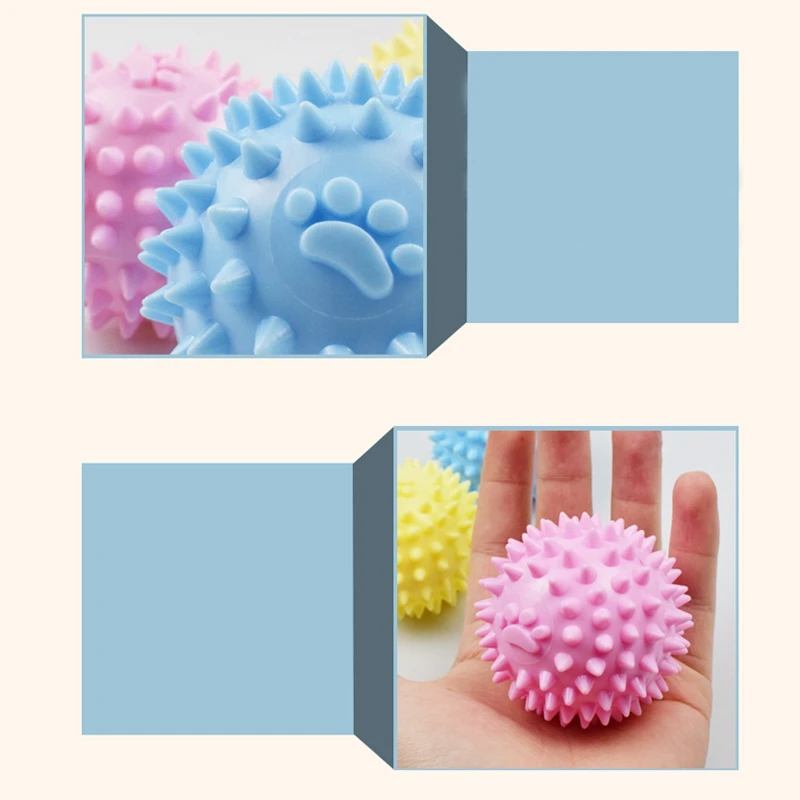 Dog Chewing Toy Spike Teething Bouncy Ball For Aggressive Chewer Dogs Spiked Super Elastic Sound Chew Toys | Дом и сад