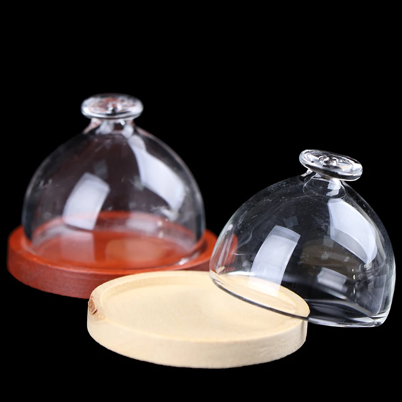 

1:12 миниатюрная прозрачная подставка для кукольного домика с крышкой для украшения кукольного домика