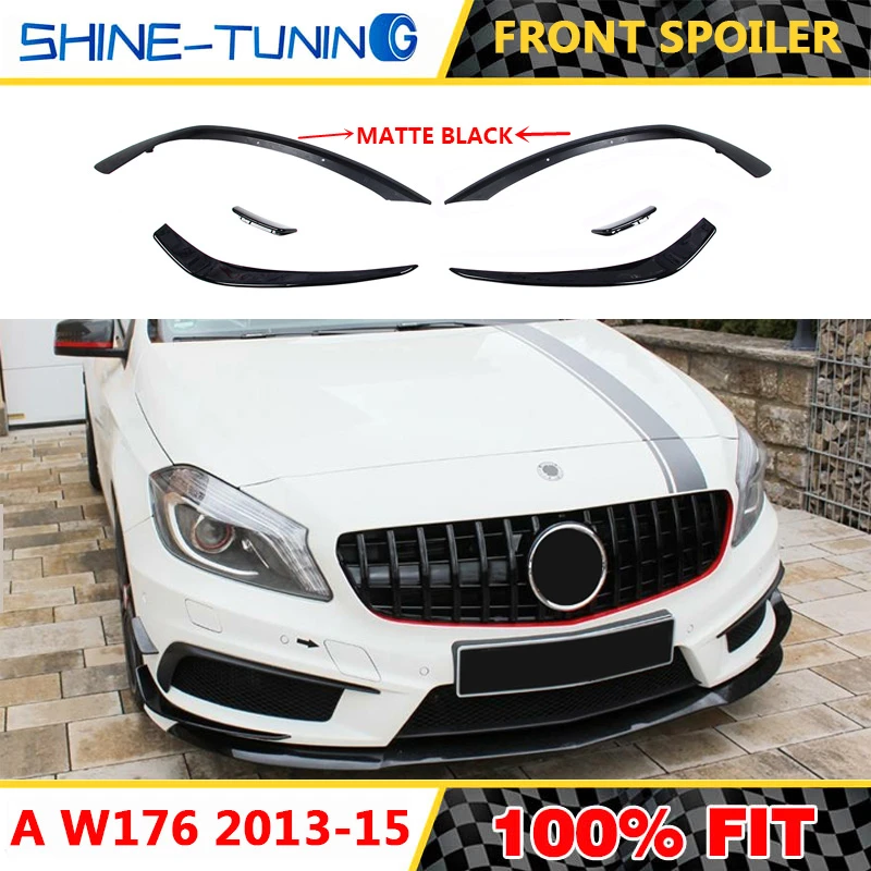 Разветвитель переднего бампера спойлер для Mercedes A CLASS W176 A180 A200 A250 A45 AMG Anterior губ 2013