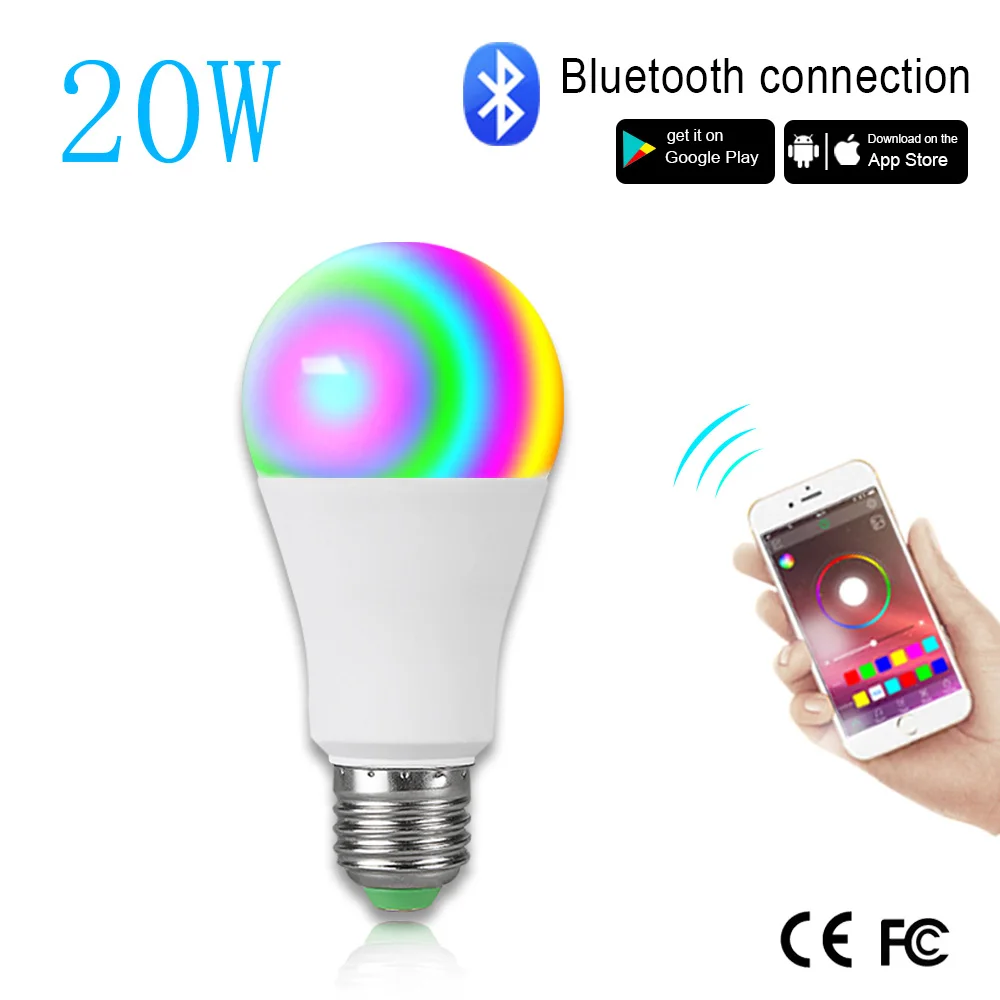 Новый беспроводной умный Домашний Светильник с Bluetooth 4 0 лампа 20 Вт E27 Magic RGB + W