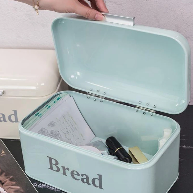 Vintage Bread Box Cupboard Iron Snack Desktop Finishing Dust-Proof Storage Bin Keeper Food Kitchen Shelf Décor | Дом и сад