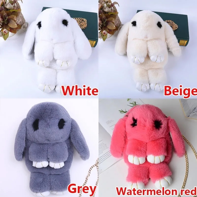 Женский плюшевый рюкзак с помпоном из кроличьего меха на ремне для подростков| |