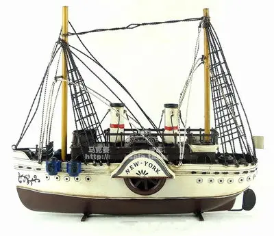 Винтаж ручной работы из кованого железа модель лодка украшение в американском