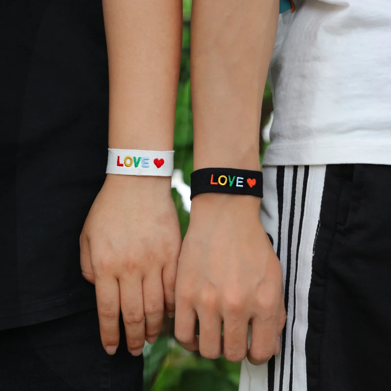 Браслет дружбы в европейском и американском стиле с вышивкой Счастливая Любовь -