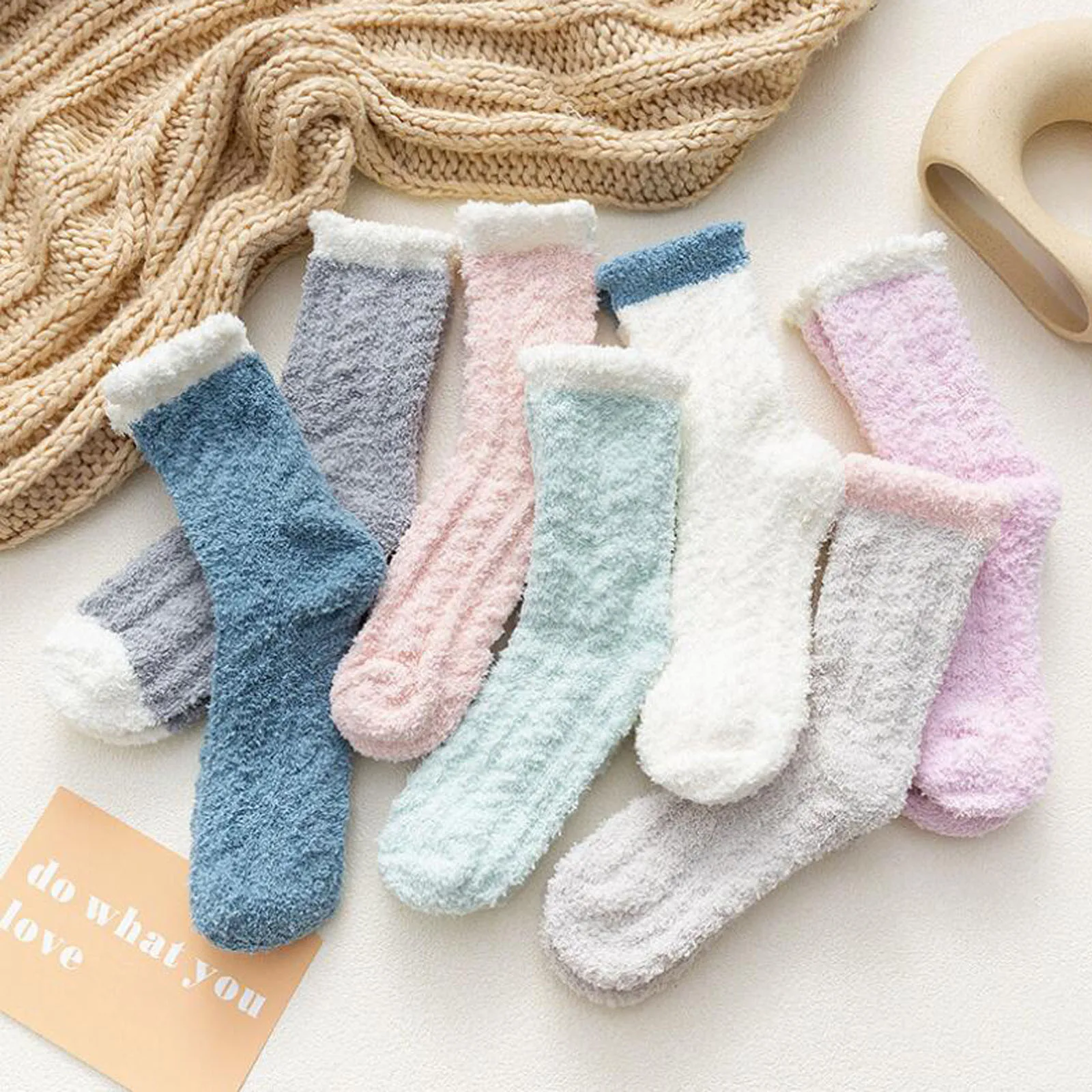 

Women Deodorant Breathable Cotton Fashion Keep Warm Women Fashion Patchwork Ladies Patchwork Winter Thick Socks