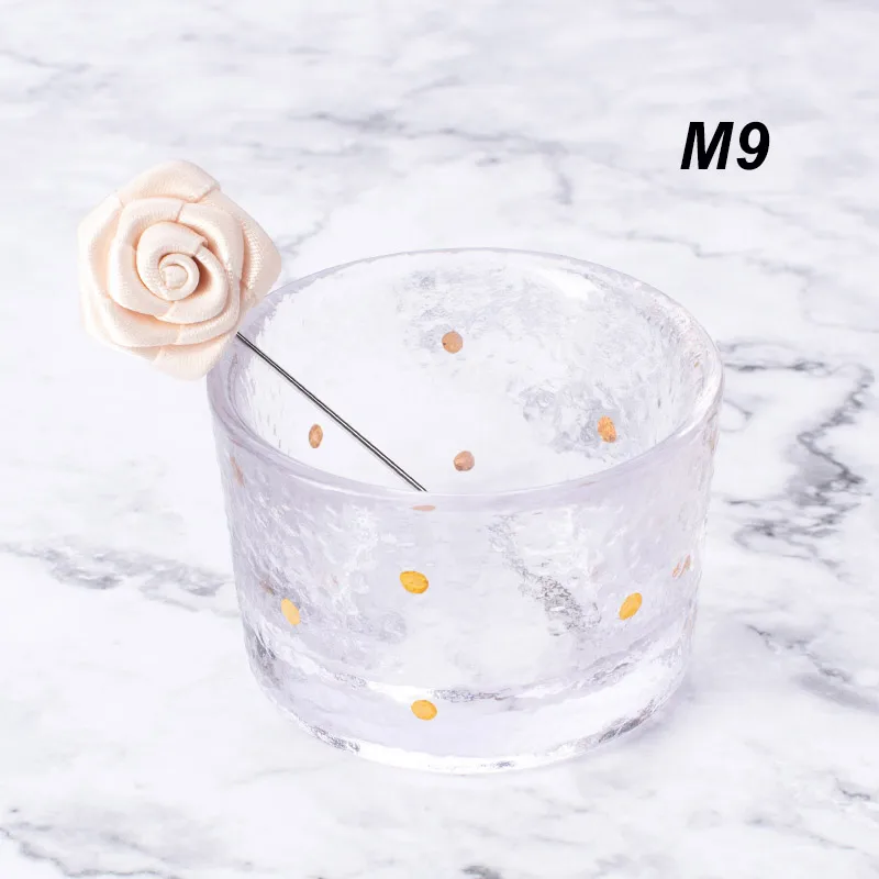 M9 Новое поступление мини брошь "Роза" мода сплошной цвет цветок корсаж для мужчин и женщин костюм платье свадебное украшение - Окраска металла: M9