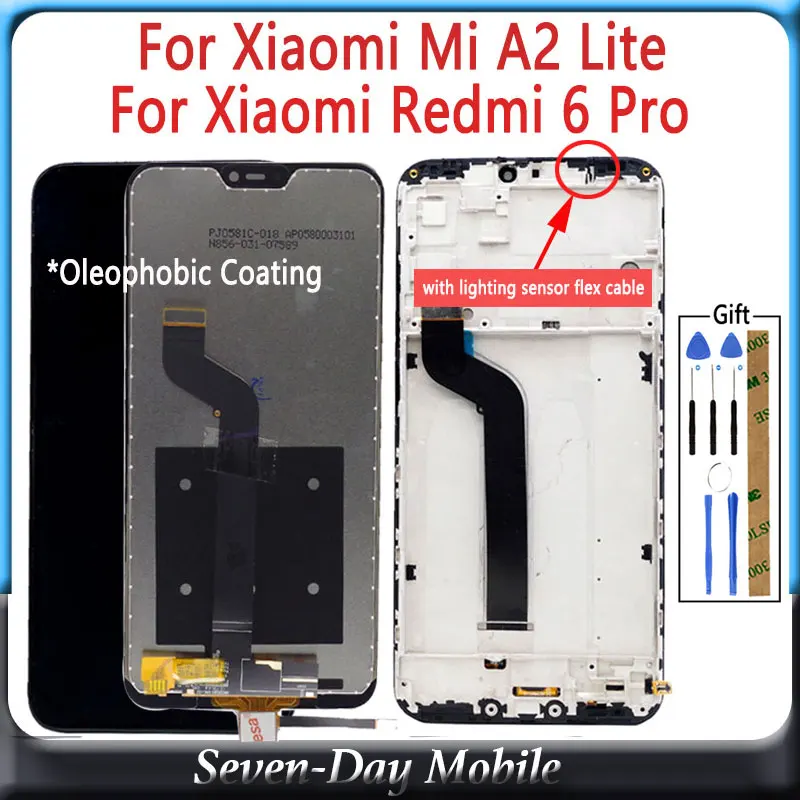 ЖК дисплей 5 84 дюйма для Xiaomi Mi A2 Lite сенсорный с рамкой дигитайзер в сборе Redmi 6 Pro