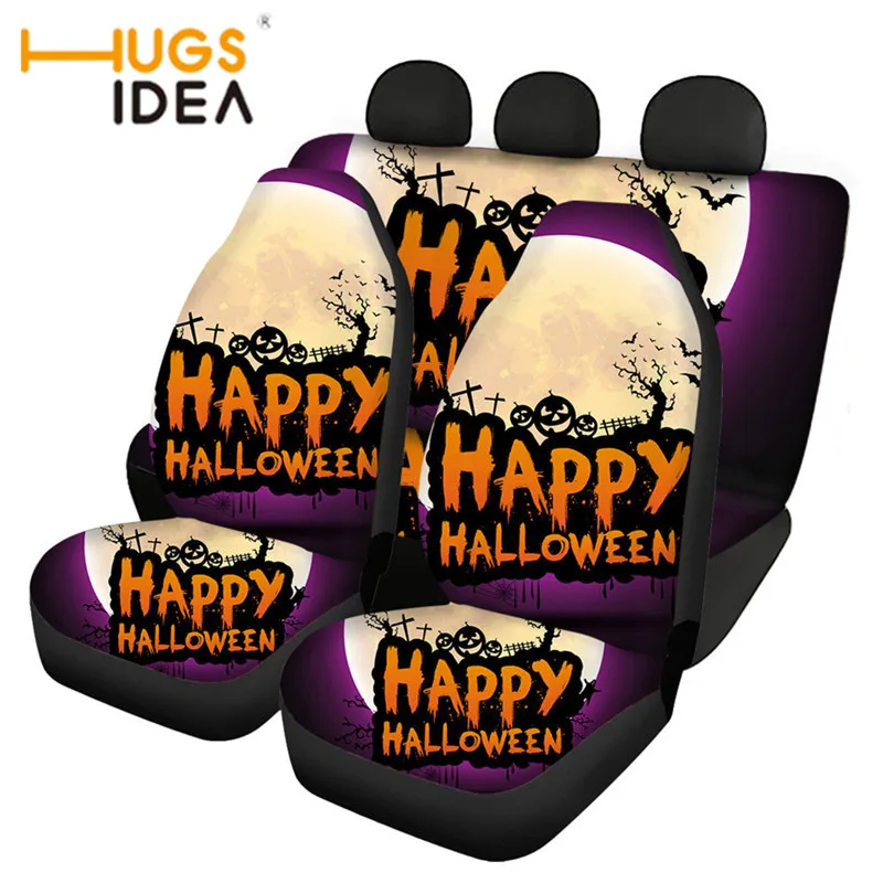 

HUGSIDEA Хэллоуин индивидуальный узор дизайн матовый защитный чехол для сиденья машины авто чехлы для передних и задних сидений Универсальный ...