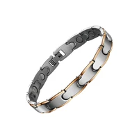 health stainless steel energy magnetic therapy bracelet with magnet stones