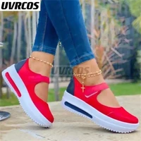 2022 women fashion sneakers mixed color hookloop ladies canvas lace up platform shoes outdoor casual comfy female