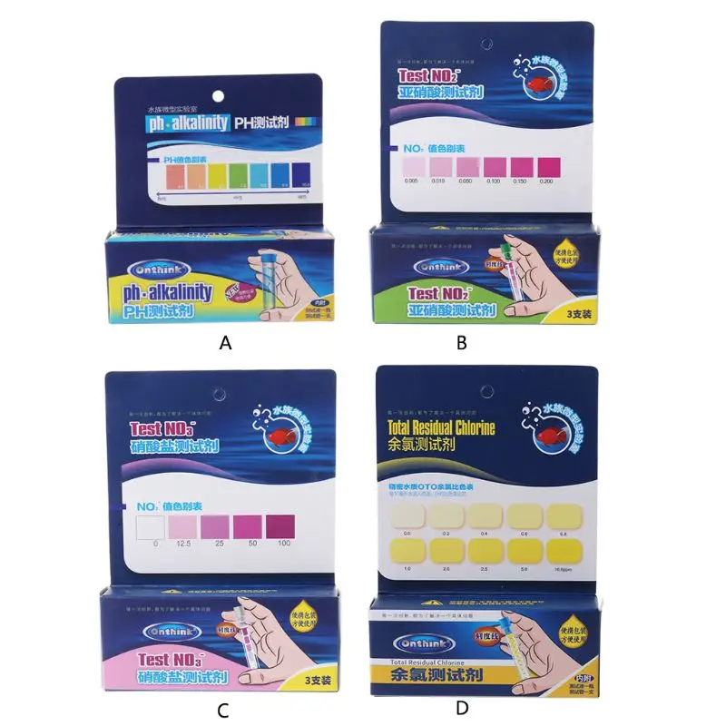 

PH NO2 NO3 Chlorine Water Quality Test Nitrite Test Solution Aquarium Fish Tank Drop Shipping