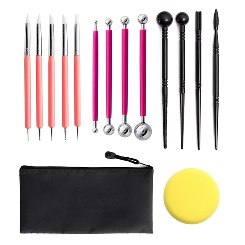 

15 шт. глиняных скульптур, инструменты для гончарного дела Полимерная глина инструменты мяч стилус нажмите с силой так, набор N1HF