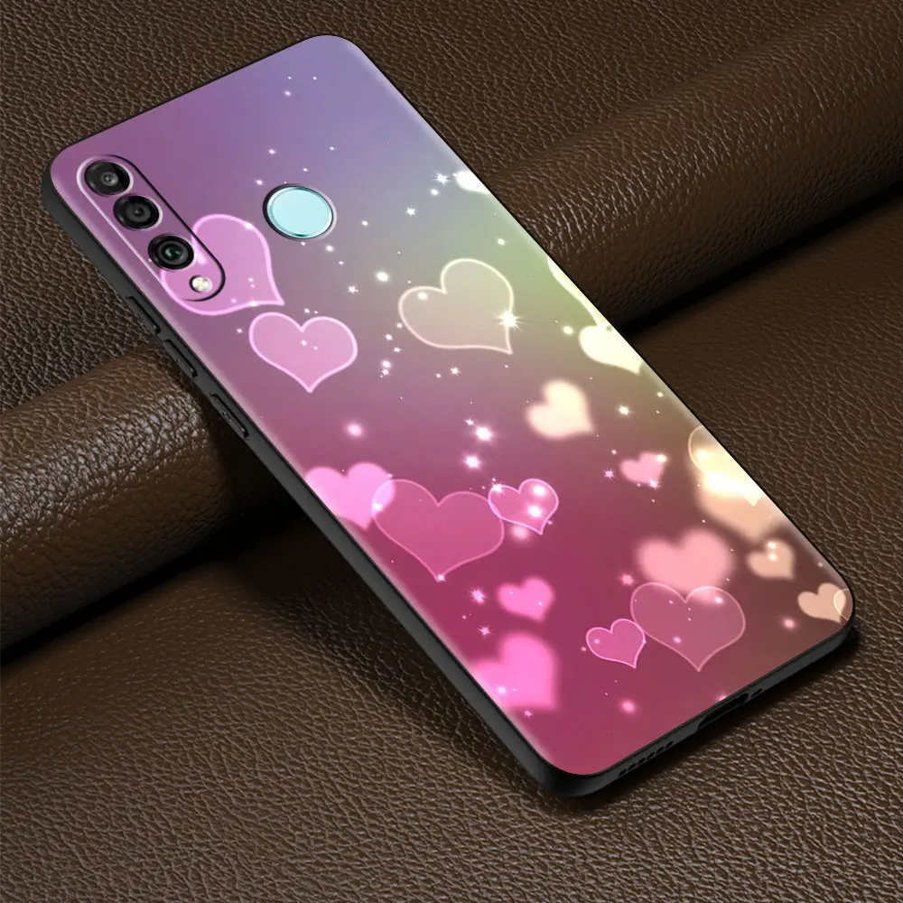 

Cute Love Heart Phone Bag For Huawei P30 P Smart Z 2019 P30 P20 P40 Pro P10 Lite P40Lite E 2021 2018 Black Cover Capa