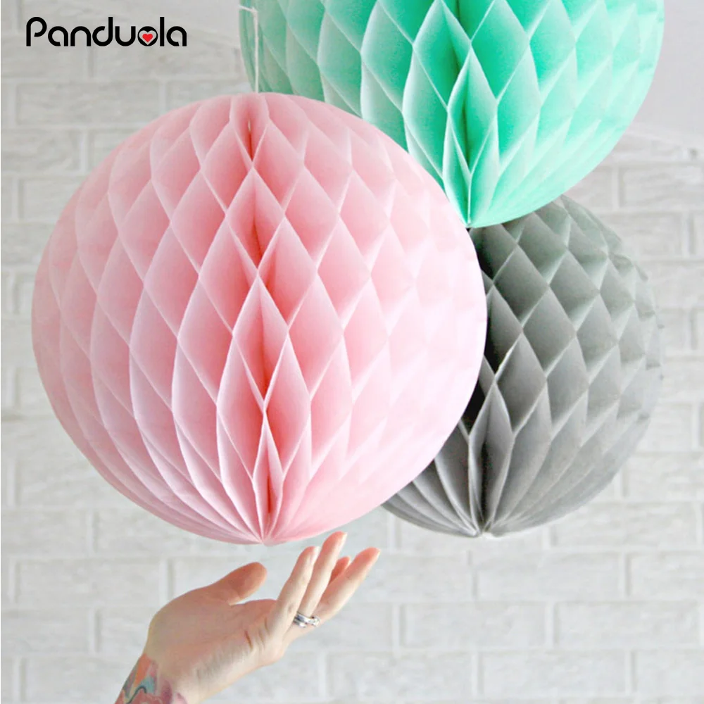 Babyshower lampion вечерние декоративные бумажные фонари с шаром в виде сот 5 шт. 6 дюймов