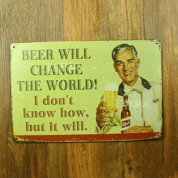 

Пиво изменит значок в мире, табличка с декором