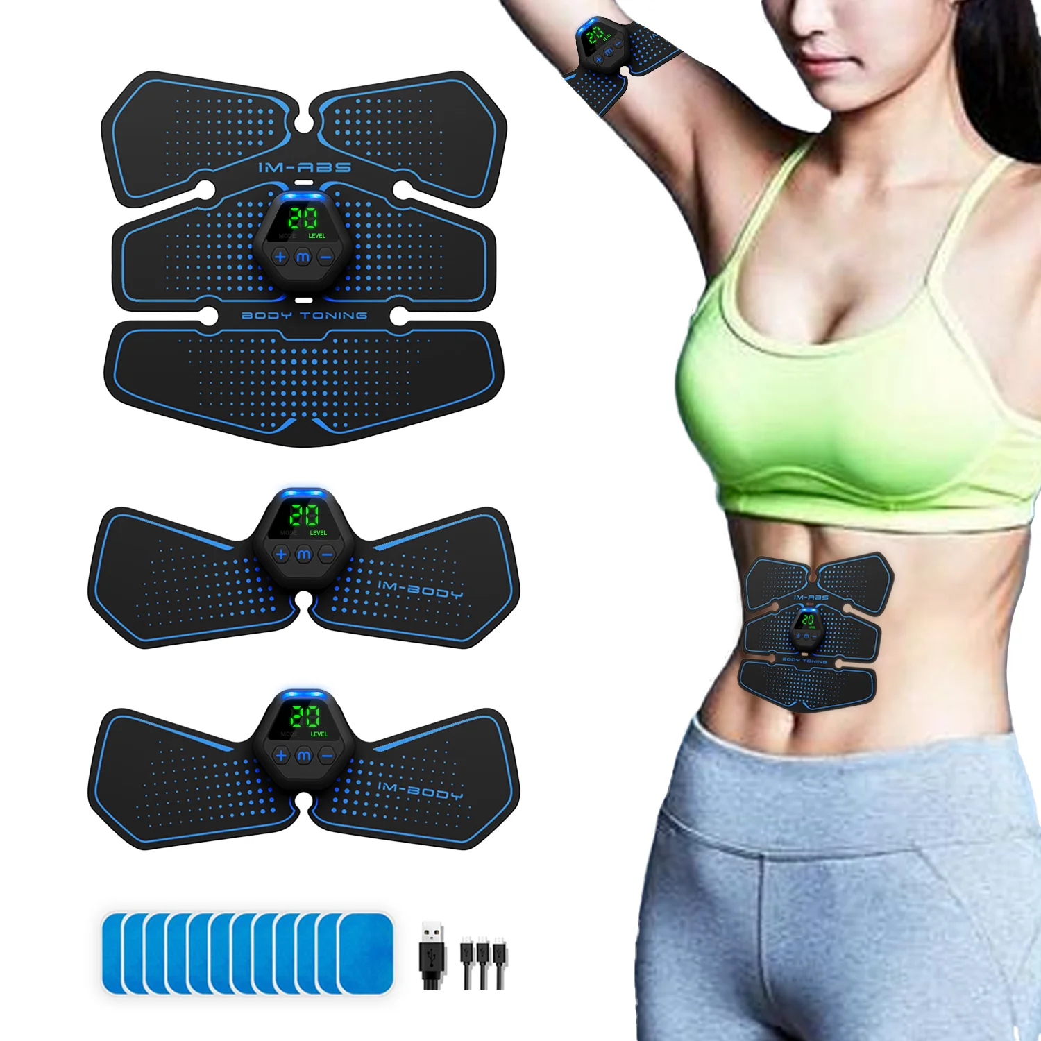 Стимулятор мышц живота тренажер электростимулятор для тренировки дома и