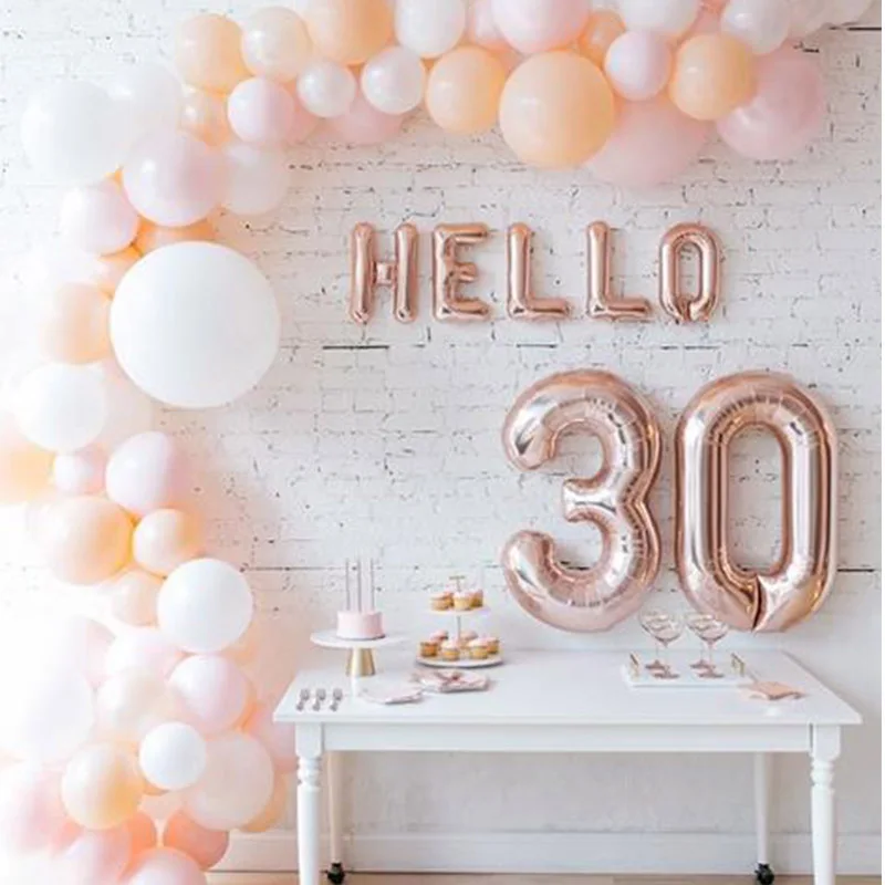 Розовые золотые шары Hello 30 для детей 1 й День рождения взрослых 21 день украшение